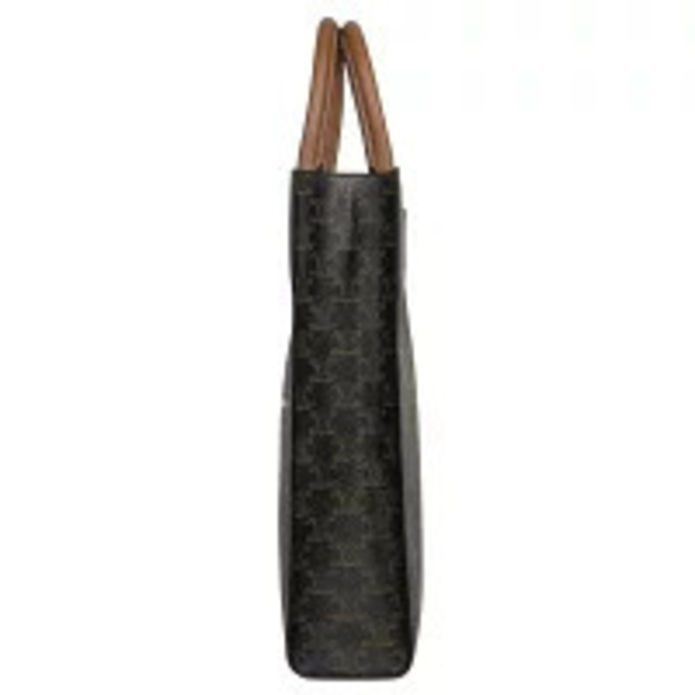 Celine Shoulder Triomphe Vertical Canvas Tote Cabas Bag Brown